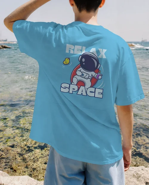 Summer Mockup of T-Shirt on Rocky Shoreline