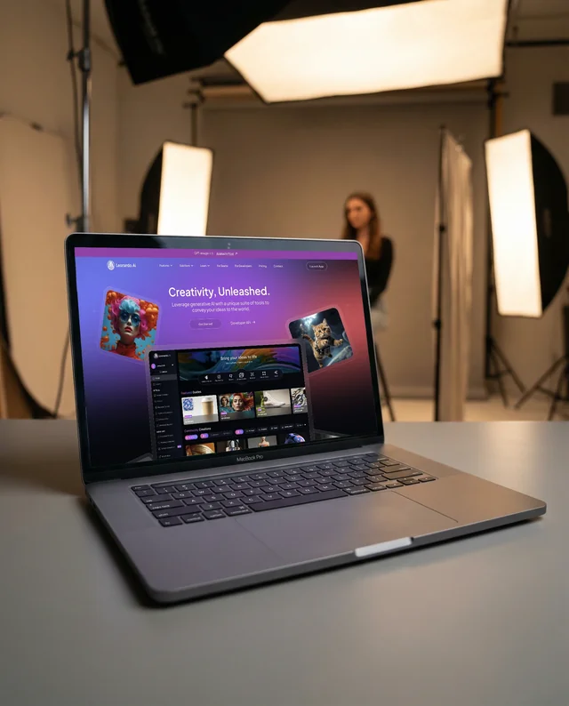 Modern MacBook Mockup on Minimalist Table