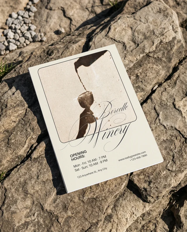 Blank Notebook Mockup on Rugged Stones for Flyer Design