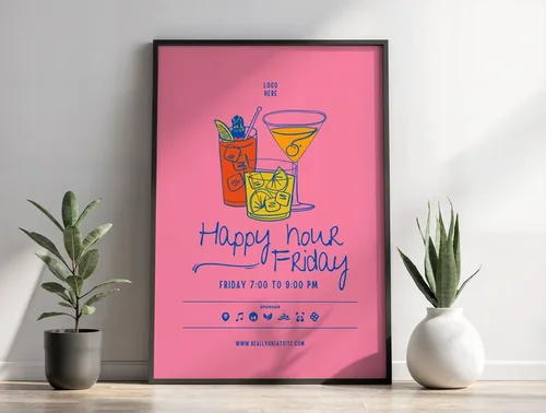 Serene Mockup Poster with Soft Background Colors