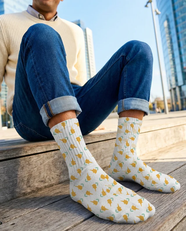 Casual Urban Mockup Featuring Trendy Socks and Style