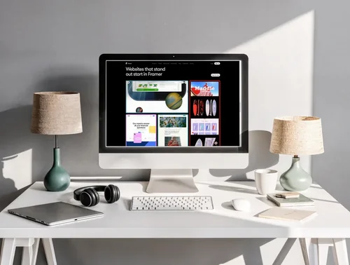 Modern iMac Mockup for a Minimalistic Home Office