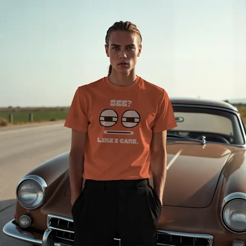 Vintage Mockup T-Shirt with Warm Background Colors