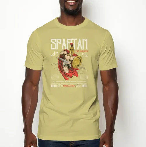 Mockup of Confident Man in White T-Shirt on Bright Background