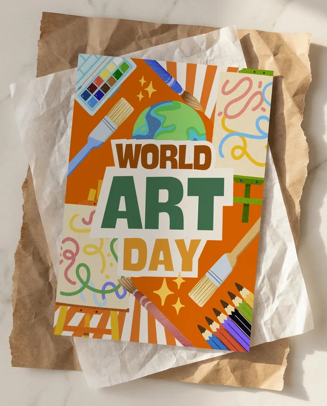 Creative Mockup Poster with Textured Paper Flat Lay