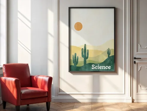 Serene Mockup Poster with Vibrant Red and Soft Background