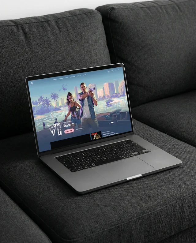 Modern MacBook Mockup in Cozy Living Space