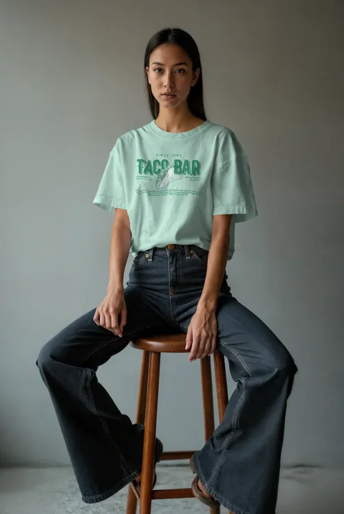 Elegant T-Shirt Mockup with Soft Gray Background and Colors