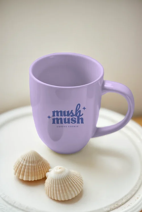 Elegant Mockup of a Mug with Calm Background Colors