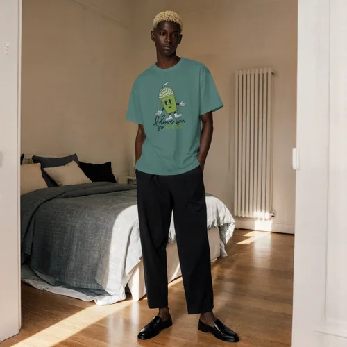 Mockup of T-Shirt in Bright Bedroom with Soft Colors