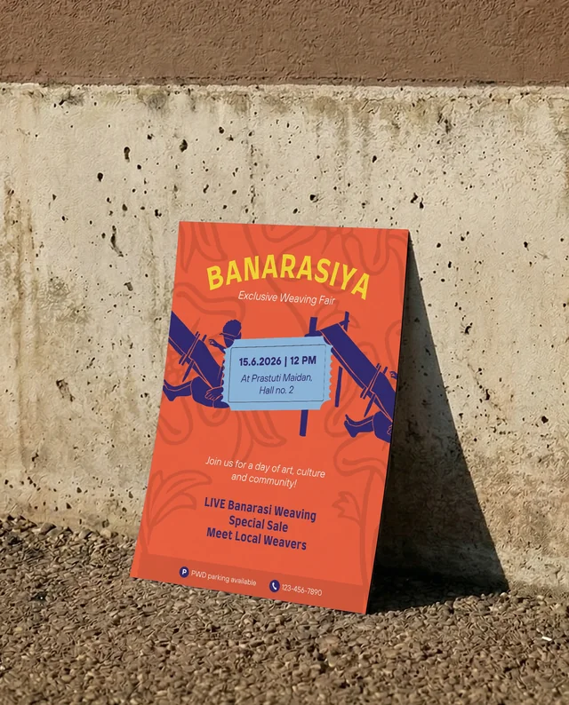 Minimalist Mockup of Flyer on Textured Concrete Wall