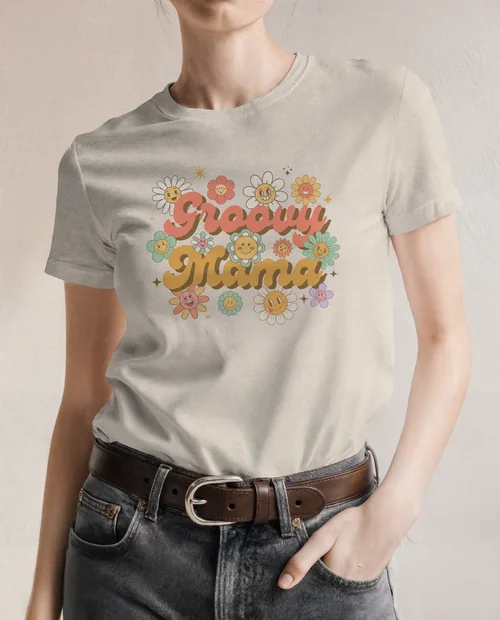 Stylish T-Shirt Mockup Against Soft Textured Wall