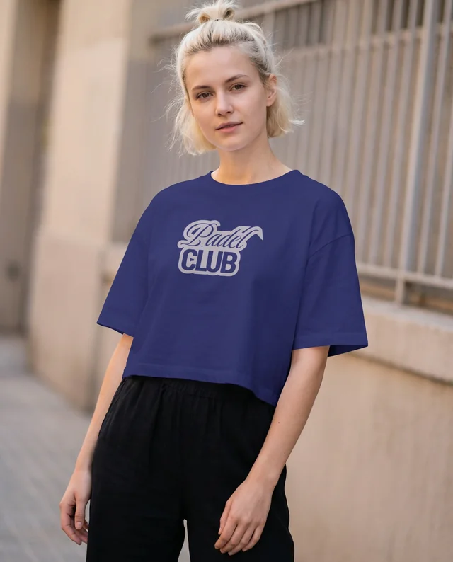 Urban Mockup of a Confident Woman in Crop Top Style