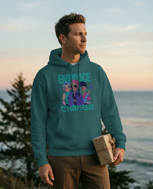 Stunning Hoodie Mockup on a Coastal Sunset Cliff