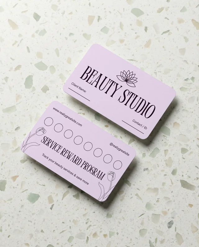 Elegant Business Card Mockup on Terrazzo Surface