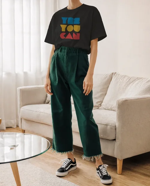 Stylish T-Shirt Mockup in Cozy Living Room Setting
