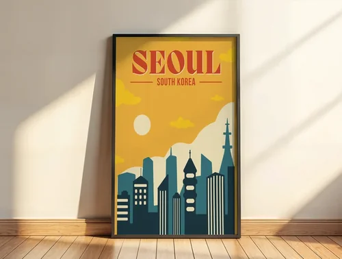 Modern Black Mockup Poster with Soft Background Colors