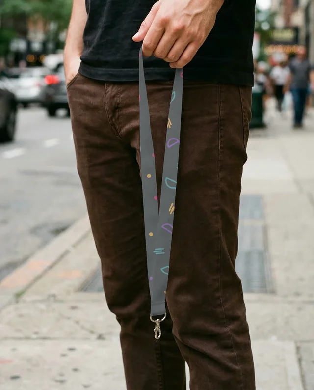 Stylish Male Model with Lanyard Mockup in Urban Setting