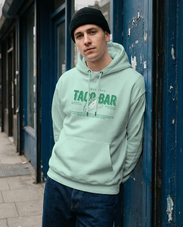 Urban Hoodie Mockup Featuring Casual Street Style