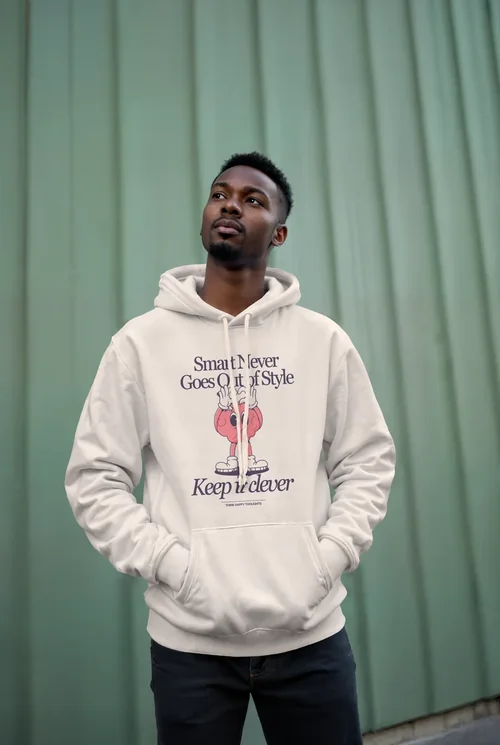 Urban Hoodie Mockup Against Textured Green Background