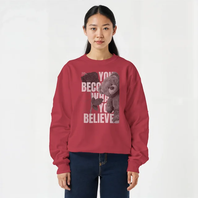 Stylish Mockup of Young Woman in Oversized Sweatshirt
