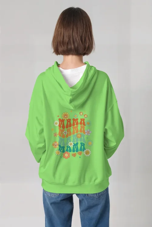 Mockup of Oversized White Hoodie on Gray Background