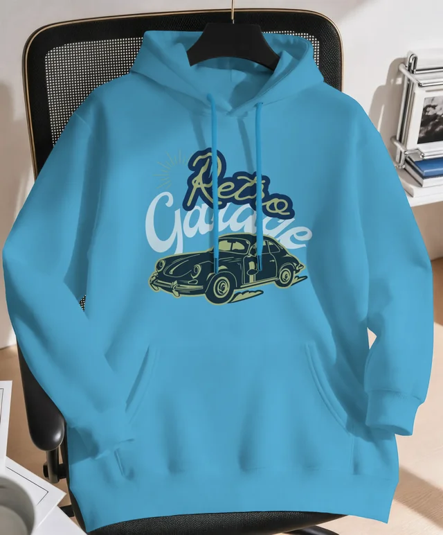 Stylish Hoodie Mockup in Modern Workspace Setting