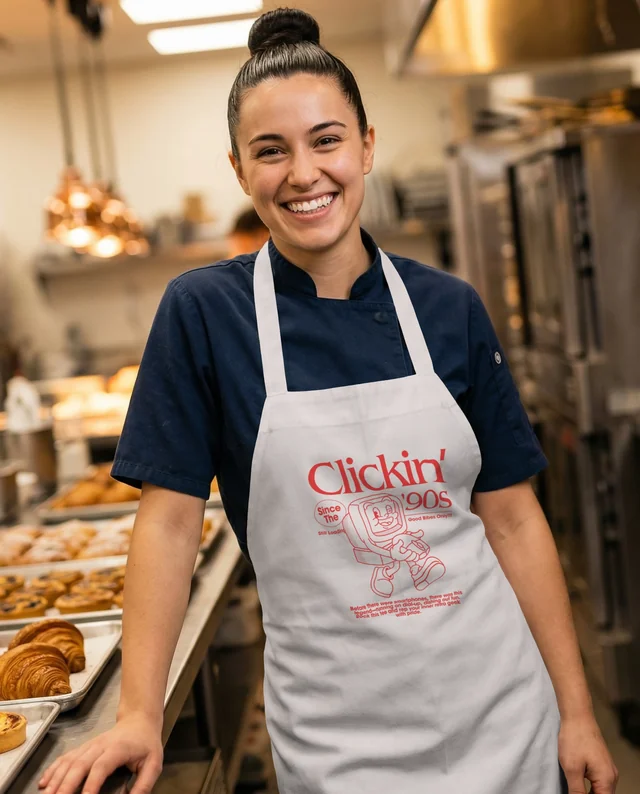 Confident Young Baker in Stylish Apron Mockup