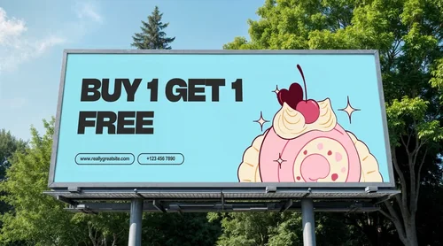 Stunning Mockup of a Billboard in a Vibrant Setting