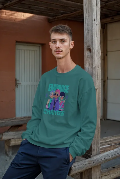 Casual Mockup of a Young Man in a Sweatshirt