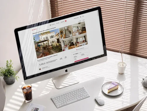 Modern iMac Mockup for a Serene Workspace