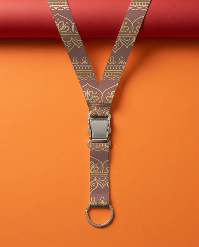 Elegant Lanyard Mockup with Shiny Metal Buckle