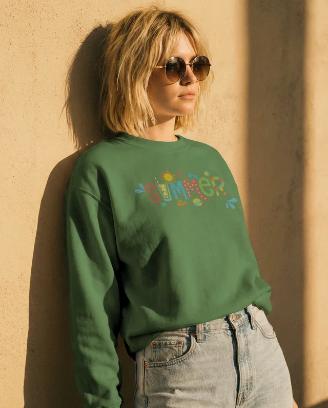 Stylish Sweatshirt Mockup of a Relaxed Young Woman