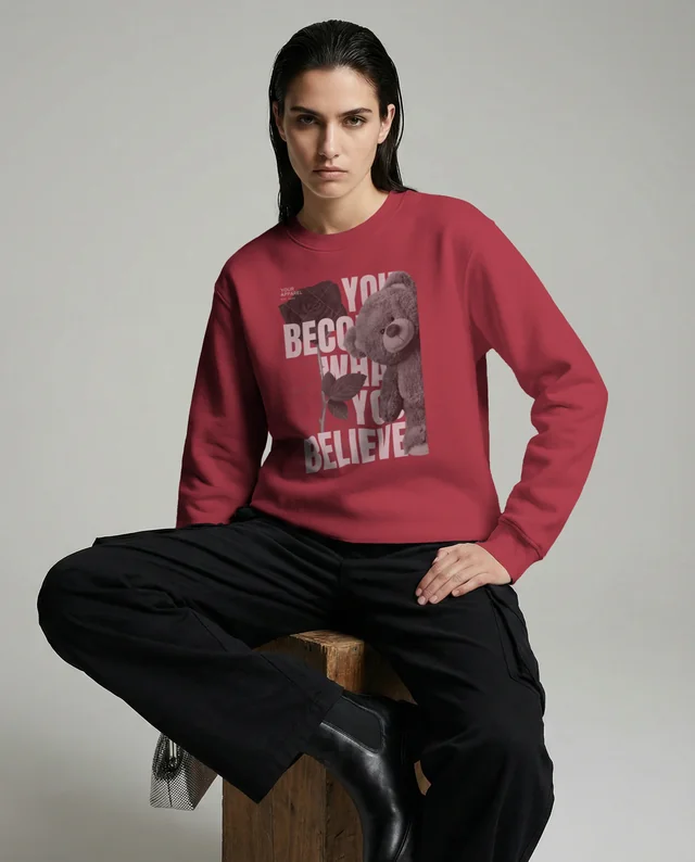 Stylish Mockup of a Confident Woman in a Sweatshirt