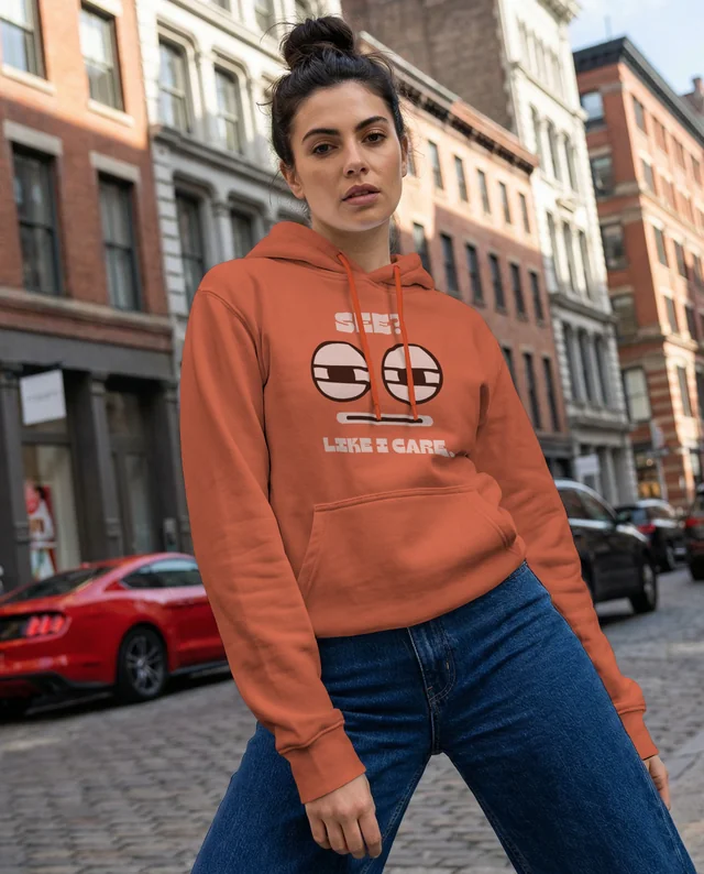 Stylish Mockup of Woman in Casual Hoodie on Urban Street