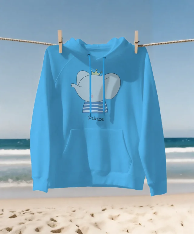 Serene Hoodie Mockup Against a Beach Background