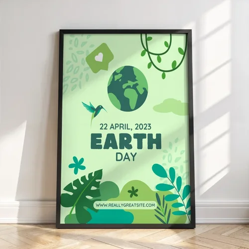 Elegant Mockup Poster with Soft Background and Colors