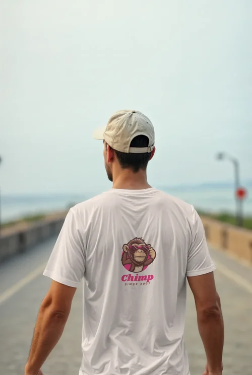 Mockup of a Simple T-Shirt: Coastal Serenity Captured