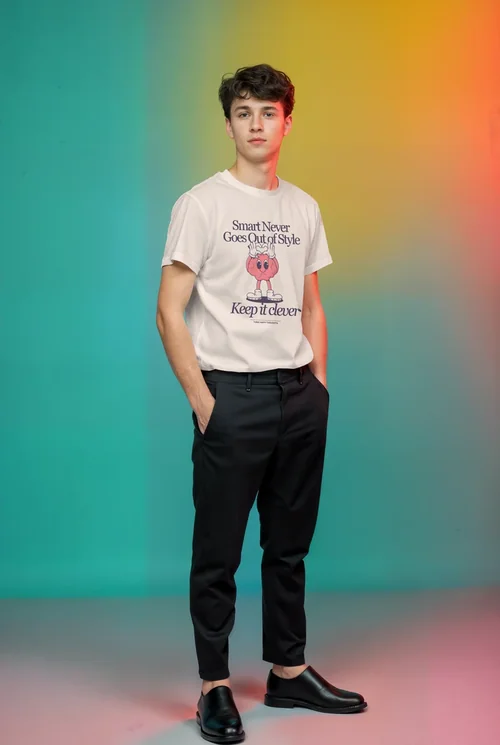 Stylish T-Shirt Mockup with Vibrant Gradient Background