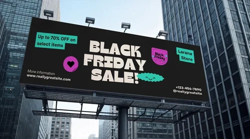 Urban Billboard Mockup in a Modern Cityscape