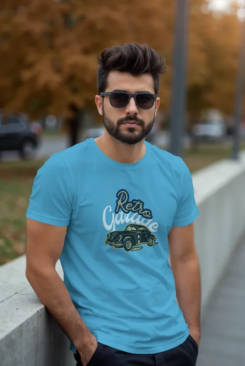 Mockup of a Casual T-Shirt: Urban Style Portrait