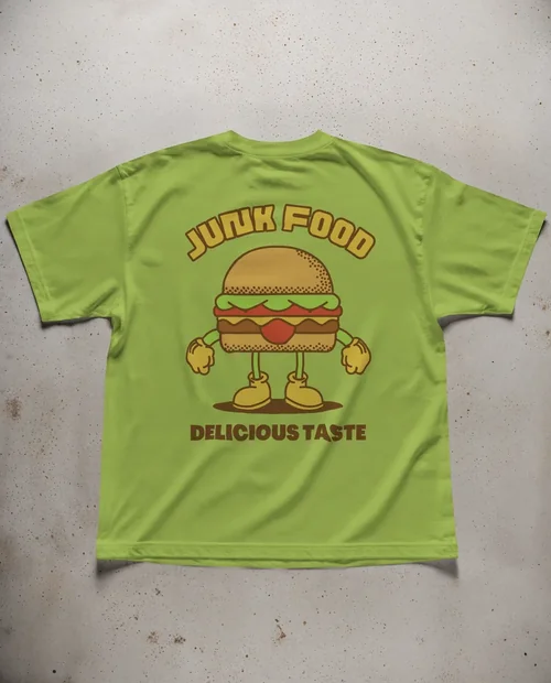 Mockup of Relaxed Fit White T-Shirt on Concrete Surface