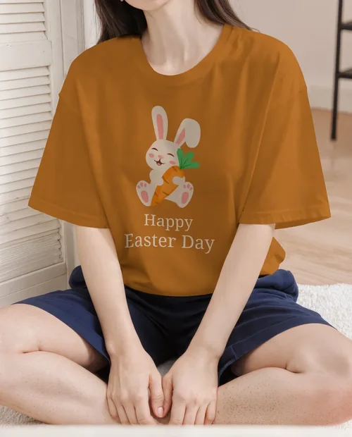 Cozy T-Shirt Mockup Featuring a Relaxed Young Woman