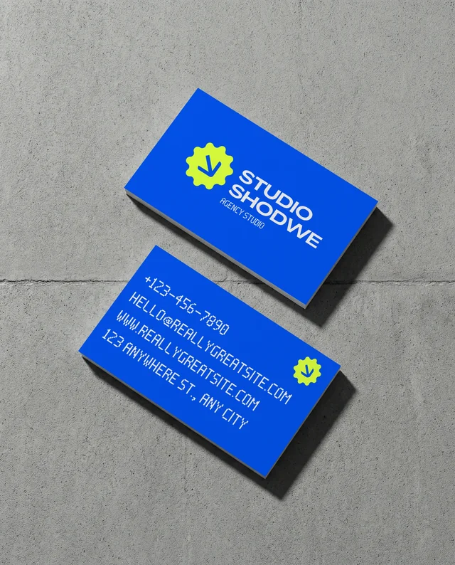 Minimalist Business Card Mockup on Gray Concrete Surface