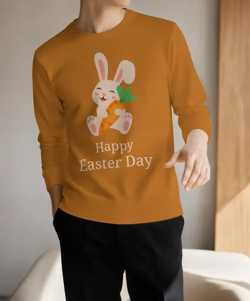 Stylish Mockup of Male Model in White Sweatshirt