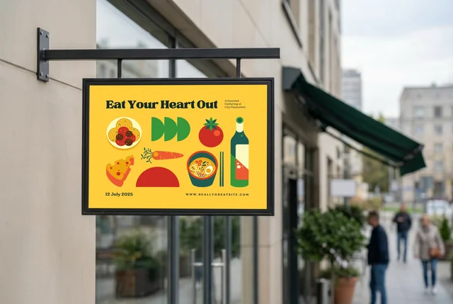 Urban Billboard Mockup for Modern Street Scene