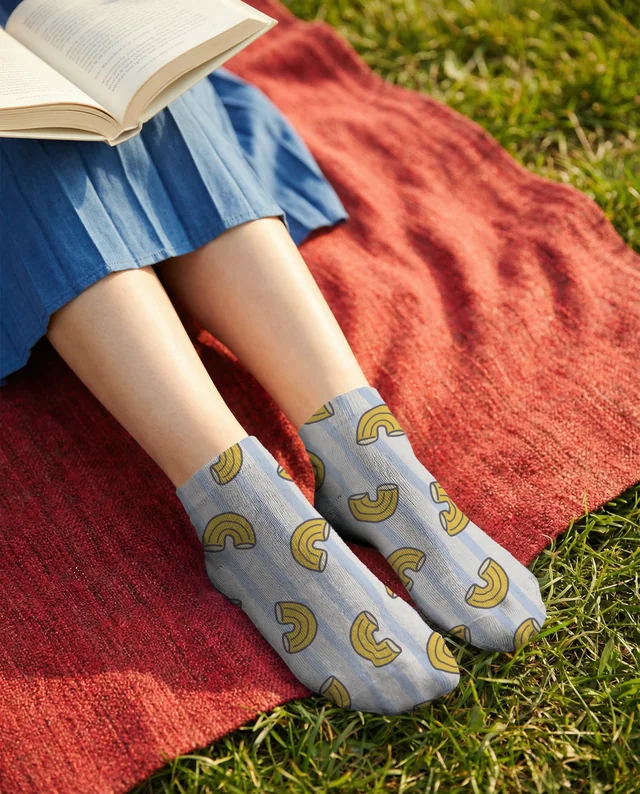 Charming Mockup of Relaxing Legs in Colorful Socks