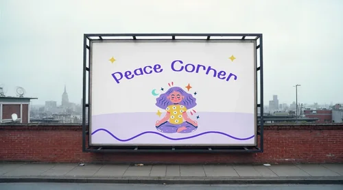 Modern Billboard Mockup Overlooking City Skyline