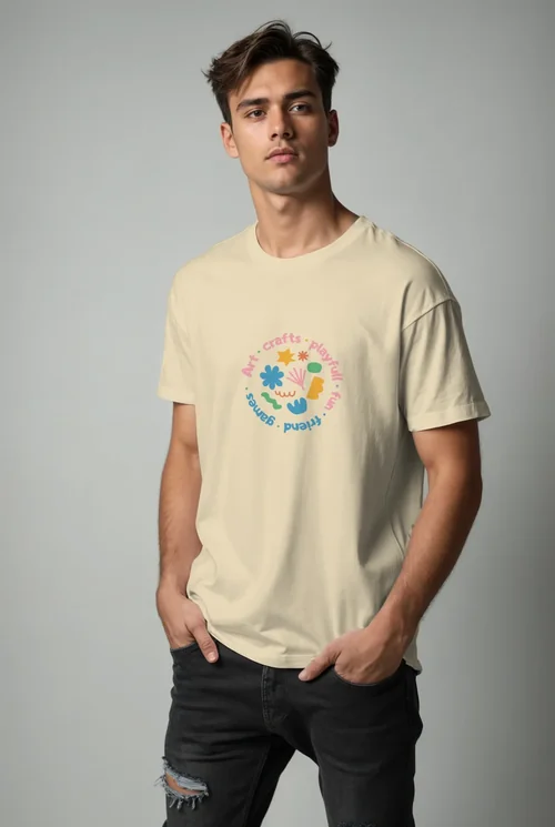 Stylish T-Shirt Mockup: Casual Look for Modern Men