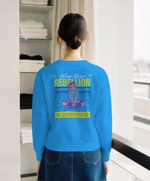 Stylish Mockup of a Young Woman in a Sweatshirt